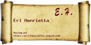 Erl Henrietta névjegykártya