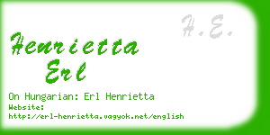 henrietta erl business card